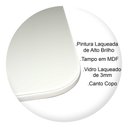 Ver imagem 3 de Somente Tampo Quadrado Laqueado com Vidro 110cm - Branco