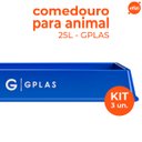 Ver imagem 2 de Kit 3 Comedouros para Animais 25l Azul Gplas