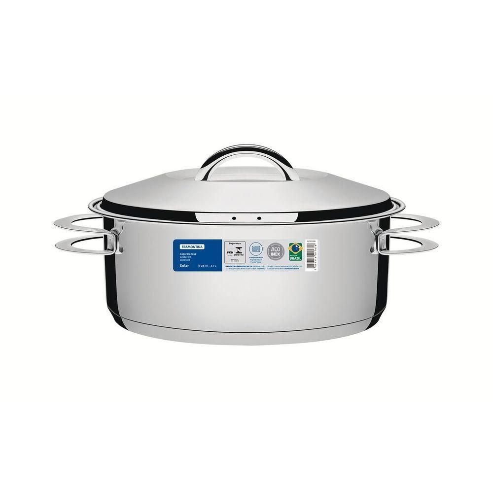 Caçarola Tramontina Solar Rasa com Tampa e Alças 24 Cm 4,7 L - 5