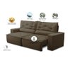Sofá Retrátil e Reclinável 3 lugares com Molas 1,50m Laura Suede Marrom Madelina - 2
