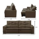 Ver imagem 3 de Sofá Retrátil e Reclinável 3 lugares com Molas 1,50m Laura Suede Marrom Madelina