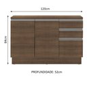 Ver imagem 4 de Balcão de Pia Armário de Cozinha 120 cm 2 Portas e 3 Gavetas (Com Tampo) Rustic Glamy Madesa