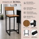 Ver imagem 3 de Banqueta Alta para Cozinha em Ferro Roma Cor Louro Freijó - Kmj
