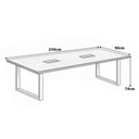 Ver imagem 2 de Mesa Reunião Industrial 2,50m x 90cm 100% MDF com 2 Caixas de Tomadas Pés Metal F5 Office