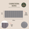 Cabeceira King Modulada Reta Cama Box Corino Cinza - 2