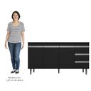 Ver imagem 5 de Balcão de Cozinha com Pia Inox 160cm 3 Gavetas Andréia Preto - Ajl Móveis