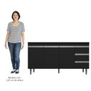 Ver imagem 5 de Balcão de Cozinha com Pia Inox 160cm 3 Gavetas Andréia Preto - Ajl Móveis