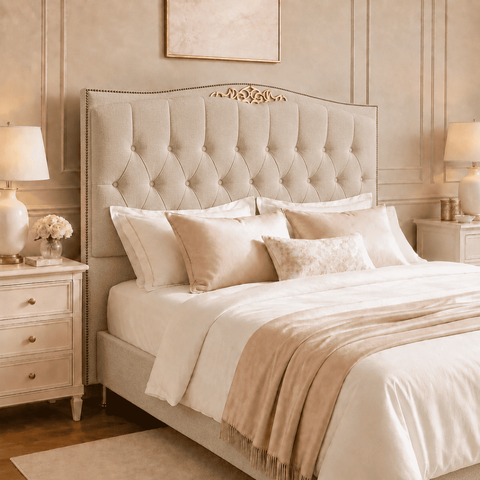 Cabeceira Greta 195cm Estofada Linho p/ Cama Casal King Quarto