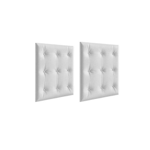 Kit Capitonê Peroba P/ Berço Retro Cor Branco Mdf 2 Peças