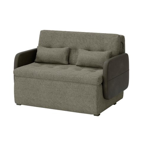 Sofá Cama 2 Lugares Casal 1,30 Mts Pompeia Sissy Matrix Cor:granada Bege Marrom Claro
