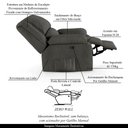 Ver imagem 3 de Poltrona do Papai Reclinável Sala de Cinema Madrid Manual Linho Chumbo G26 Gran Belo