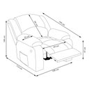 Ver imagem 4 de Poltrona do Papai Reclinável Sala de Cinema Madrid Manual Linho Chumbo G26 Gran Belo