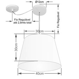 Lustre Cone com Desvio Md-4280 30/30x40cm Café Bivolt - 2