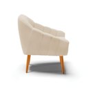 Ver imagem 5 de Kit 2 Poltronas Giovana Suede Bege Pés Palito Castanho D'Rossi