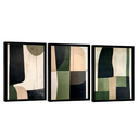 Ver imagem 1 de Quadro Decorativo Abstrato Geométrico Verde e Preto