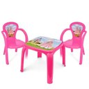 Ver imagem 1 de Mesa Mesinha Infantil Rosa Princesa com 2 Cadeiras Plástica