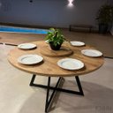 Ver imagem 4 de Mesa Estilo Industrial Redonda 120cm - Com Prato Giratório - Antíqua.