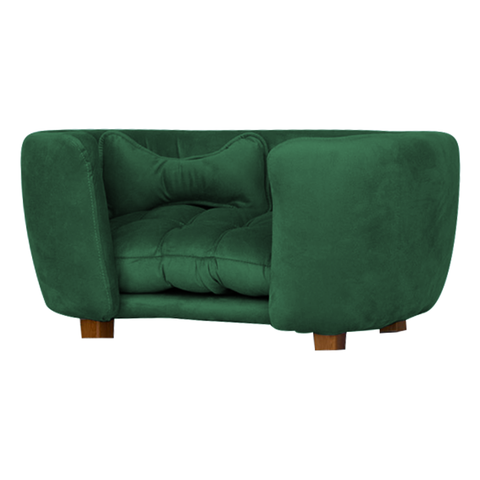 Poltrona Cama Pet Baby Hanna Estofada Tecido Veludo:verde