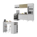 Ver imagem 1 de Cozinha Modulada com Bancada Americana Veneza Multimóveis Mp2208 Branco