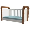 Ver imagem 4 de Quarto de Bebê Ariel 3P Berço Lara Branco Acetinado Amadeirado com Colchão – Carolina