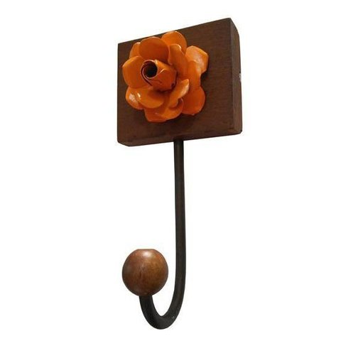 Cabideiro de Parede Artesanal para Bolsas e Roupa de Quarto Rustico de Ferro Libertas Rosas Artesana
