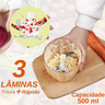 Mini Triturador de Alimentos e Tesoura de 5 Laminas Kit 2 em 1 - 2