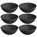 Ver imagem 1 de Kit 6 Saladeiras Tigelas 1,5l Pretas Plásticas Sobremesa Restaurante Buffet Uz