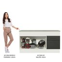 Ver mais imagens de Balcão de Pia Cozinha 150 cm 2 Portas e 2 Gavetas (Com Tampo) Branco/Preto Agata Madesa