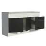 Balcão de Pia Cozinha 150 cm 2 Portas e 2 Gavetas (Com Tampo) Branco/Preto Agata Madesa - 9