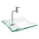 Ver imagem 1 de Cuba Incolor De Vidro Cq30Cm +Torneira Link +Válvula Click