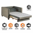 Ver imagem 3 de Sofá Cama Marcelle 1 Lugar 100 Solteiro Veludo Paris Pés de Madeira Talento Móveis