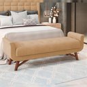 Ver imagem 5 de Puff Recamier Decorativo com Pés em Madeira 160 Cm Itália P05 Bouclê Mostarda - Lyam Decor