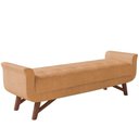 Ver imagem 1 de Puff Recamier Decorativo com Pés em Madeira 160 Cm Itália P05 Bouclê Mostarda - Lyam Decor