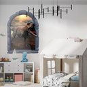 Ver imagem 2 de Adesivo de Parede Janela Falsa Dinossauro T-Rex-Gigante 117x85cm