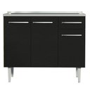 Ver mais imagens de Balcão Gabinete com Pia Armário de Cozinha 3 Portas e 1 Gaveta 105cm Rustic/Preto Emilly Madesa