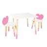 Kit Mesa e Cadeiras Coração para Criança em Mdf - Rosa - 1