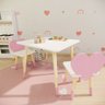 Kit Mesa e Cadeiras Coração para Criança em Mdf - Rosa - 4