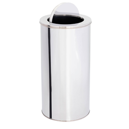 Lixeira em Aço Inox 88l Basculante Redonda 40x70 - 1