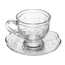 Ver imagem 2 de Xícarasde Chá Café com Pires Cristal Ecológico New Butterfly Flores Borboletas 180ml Lyor