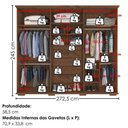 Ver imagem 3 de Guarda Roupa Casal 6 Portas com Espelho Rest 273 cm Jacaranda Zanz