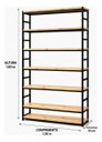 Ver imagem 4 de Estante Multiuso Organizador Livreiro Estilo Industrial 180x120 Preto Natural