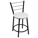 Ver imagem 1 de Banqueta Baixa Preta com Encosto para Cozinha Assento Branco