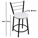 Ver imagem 2 de Banqueta Baixa Preta com Encosto para Cozinha Assento Branco