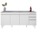 Ver imagem 7 de Balcão Gabinete Com Pia 180cm Dallas Branco - Lumil Lumil Móveis