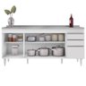 Balcão Gabinete Com Pia 180cm Dallas Branco - Lumil Lumil Móveis - 3