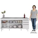 Ver imagem 5 de Balcão Gabinete Com Pia 180cm Dallas Branco - Lumil Lumil Móveis