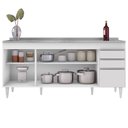 Ver imagem 3 de Balcão Gabinete Com Pia 180cm Dallas Branco - Lumil Lumil Móveis