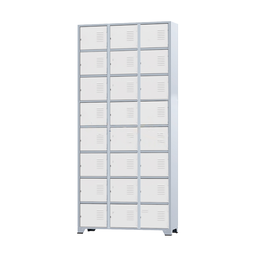 Armário Roupeiro de Aço 24 Portas para Vestiário Academia Locker Branco com Chave - 1