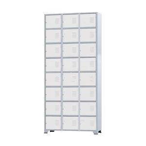 Armário Roupeiro de Aço 24 Portas para Vestiário Academia Locker Branco com Chave