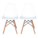 Ver imagem 1 de Kit 2 Cadeiras Charles Eames Eiffel Dsw em Polipropileno com Pés de Madeira Clara Versátil e Elegant